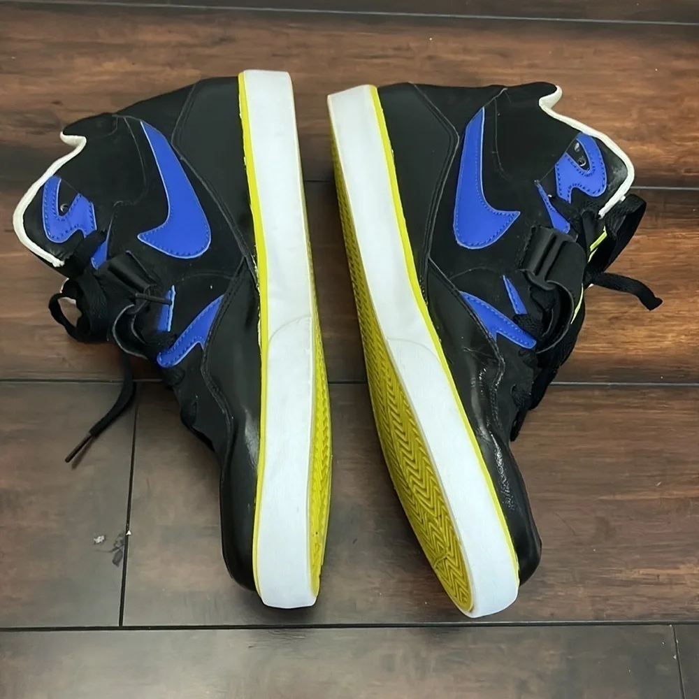 Nike Auto Force 180 Black Neon Green Blue size 12 High‎ Top Sneakers